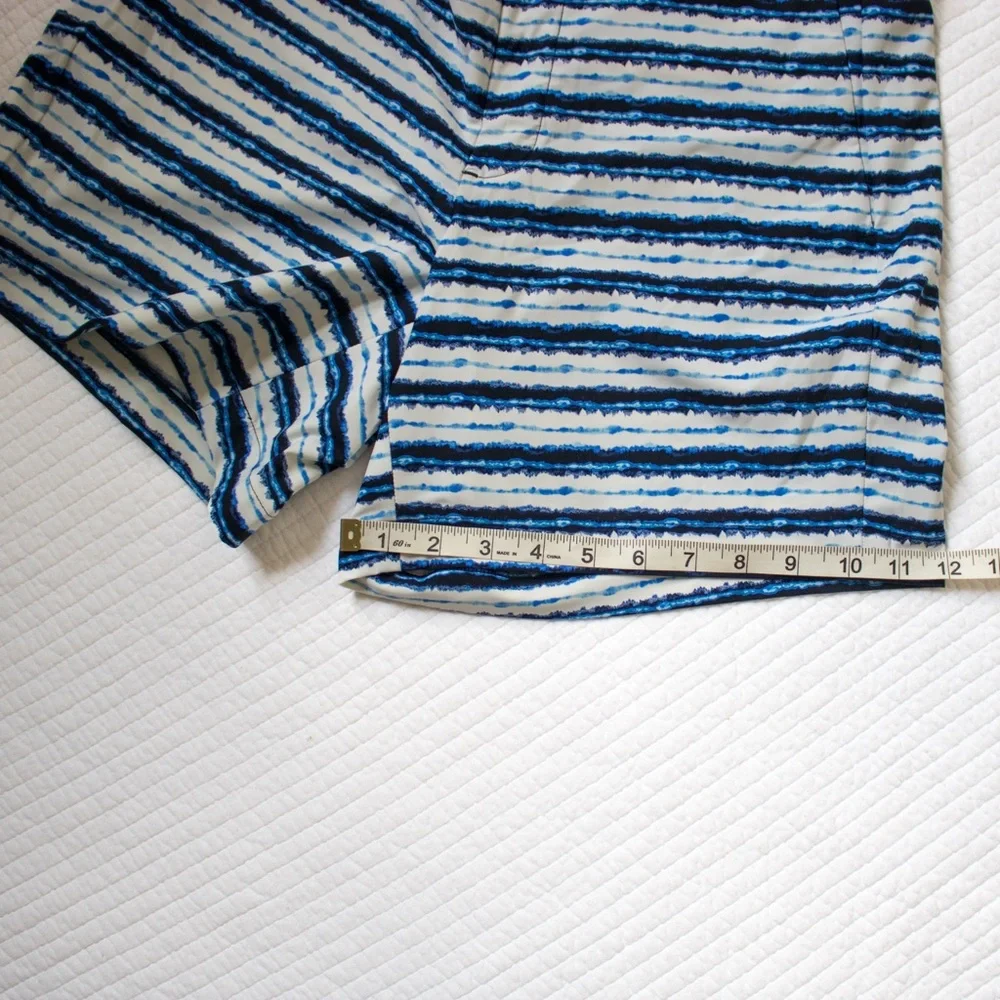 SPANX Blue Striped Sunshine Shorts UPF 50 Pull On Stretch Size M - Picture 7 of 8